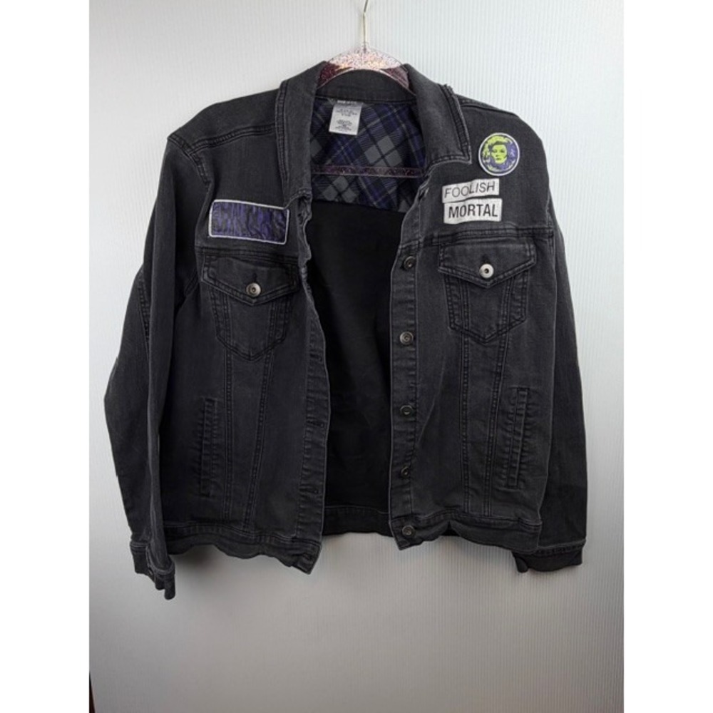 Disney Denim Jacket Haunted Mansion‎ Madame Leota Distressed Punk Gothic Goth L